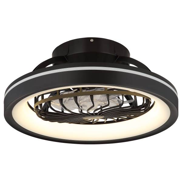 LED-Deckenventilator Deanne - Acrylglas - Schwarz - 2-flammig