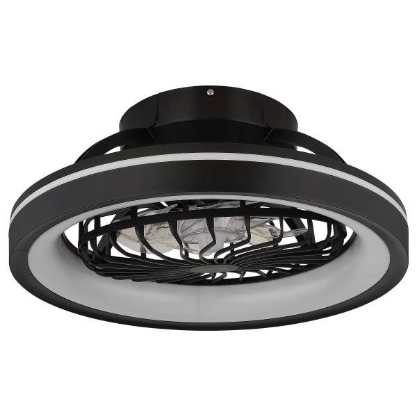 LED-Deckenventilator Deanne - Acrylglas - Schwarz - 2-flammig