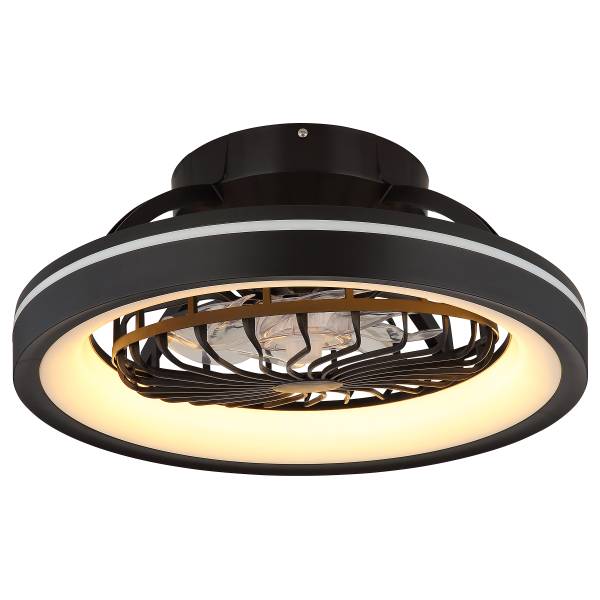 LED-Deckenventilator Deanne - Acrylglas - Schwarz - 2-flammig