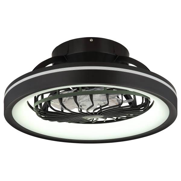 LED-Deckenventilator Deanne - Acrylglas - Schwarz - 2-flammig