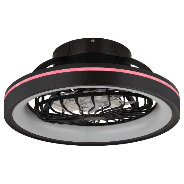 LED-Deckenventilator Deanne - Acrylglas - Schwarz - 2-flammig