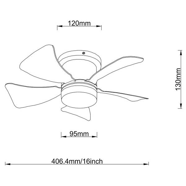 LED-Deckenventilator Hines - Eisen - 1-flammig - Schwarz / Braun