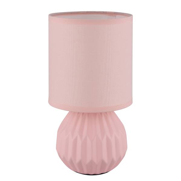 Tischleuchte Sylas - Steingut - 1-flammig - Rosa