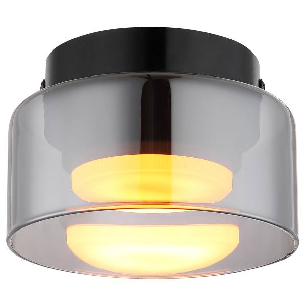 LED-Deckenleuchte Higgins - Eisen / Farbglas - 1-flammig - Schwarz