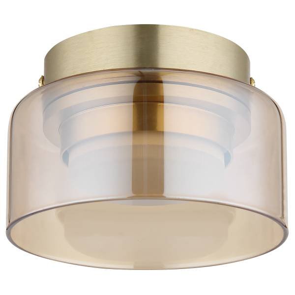 LED-Deckenleuchte Higgins - Eisen / Farbglas - 1-flammig - Bernstein