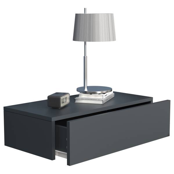 Hänge-Nachtkommode Usal M - Schwarz - Breite: 60 cm