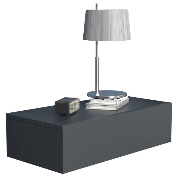 Hänge-Nachtkommode Usal M - Schwarz - Breite: 60 cm