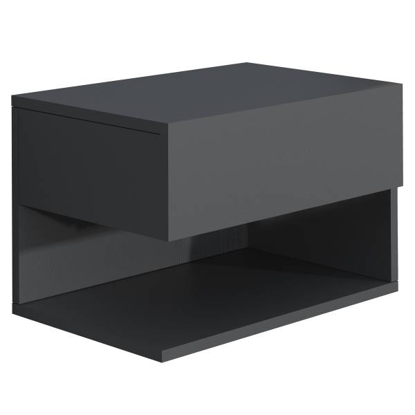 Hänge-Nachtkommode Usal XL - Schwarz - Breite: 45 cm