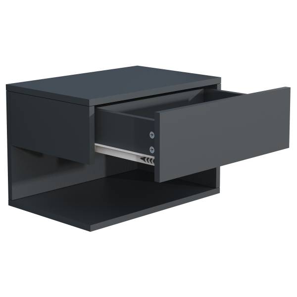 Hänge-Nachtkommode Usal XL - Schwarz - Breite: 45 cm