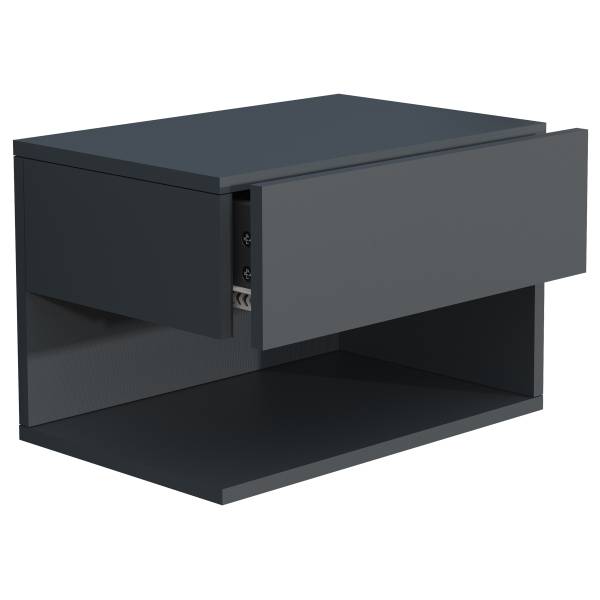 Hänge-Nachtkommode Usal XL - Schwarz - Breite: 45 cm