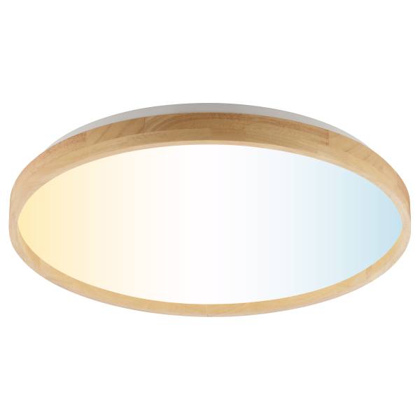 LED-Deckenleuchte Alson - Eisen / Gummibaum - Braun - 1-flammig - Durchmesser: 50 cm