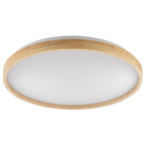LED-Deckenleuchte Alson - Eisen / Gummibaum - Braun - 1-flammig - Durchmesser: 50 cm