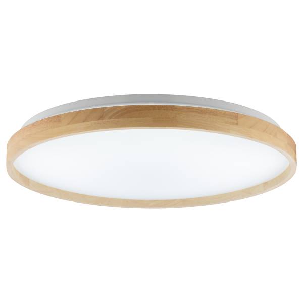 LED-Deckenleuchte Alson - Eisen / Gummibaum - Braun - 1-flammig - Durchmesser: 50 cm