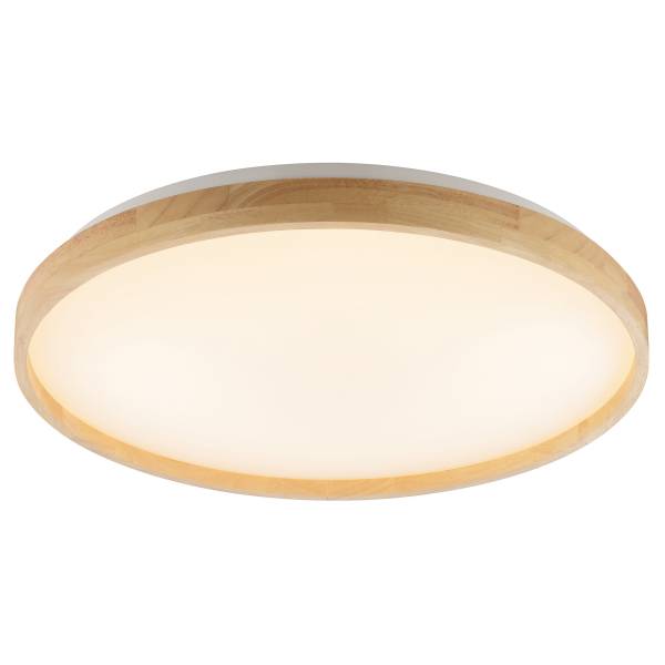 LED-Deckenleuchte Alson - Eisen / Gummibaum - Braun - 1-flammig - Durchmesser: 50 cm