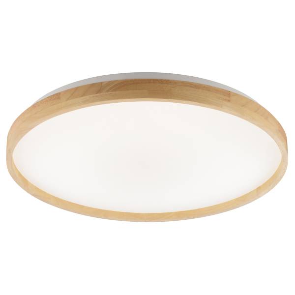 LED-Deckenleuchte Alson - Eisen / Gummibaum - Braun - 1-flammig - Durchmesser: 50 cm
