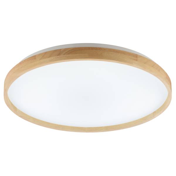 LED-Deckenleuchte Alson - Eisen / Gummibaum - Braun - 1-flammig - Durchmesser: 50 cm