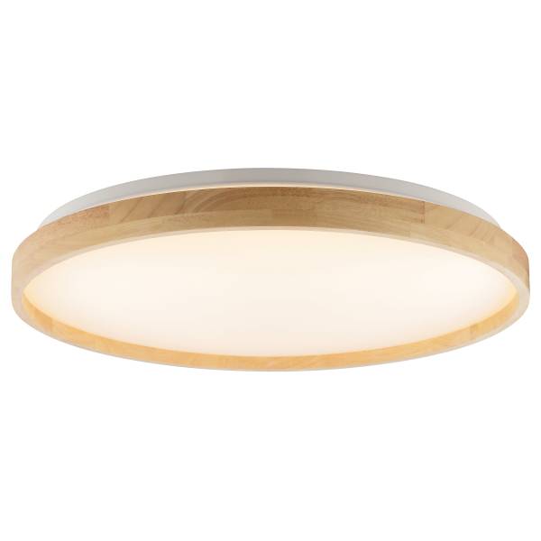 LED-Deckenleuchte Alson - Eisen / Gummibaum - Braun - 1-flammig - Durchmesser: 50 cm