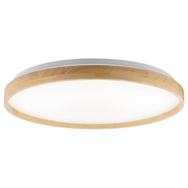 LED-Deckenleuchte Alson - Eisen / Gummibaum - Braun - 1-flammig - Durchmesser: 50 cm