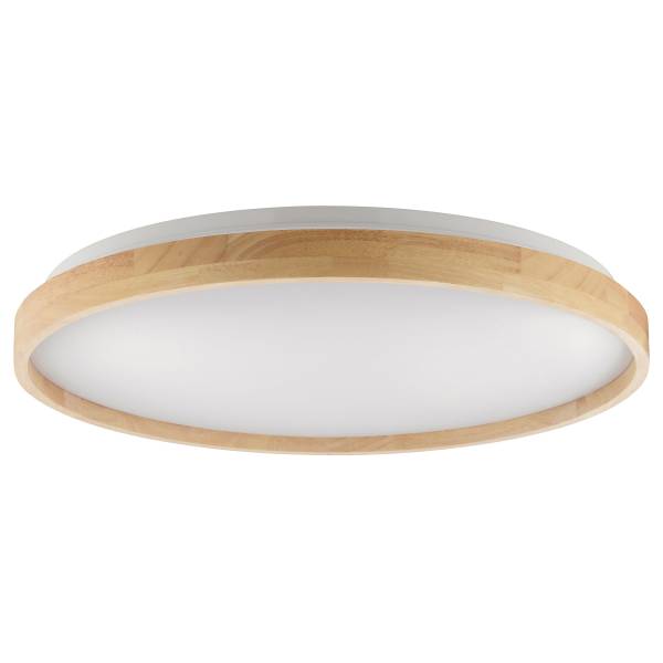 LED-Deckenleuchte Alson - Eisen / Gummibaum - Braun - 1-flammig - Durchmesser: 50 cm