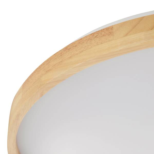 LED-Deckenleuchte Alson - Eisen / Gummibaum - Braun - 1-flammig - Durchmesser: 50 cm