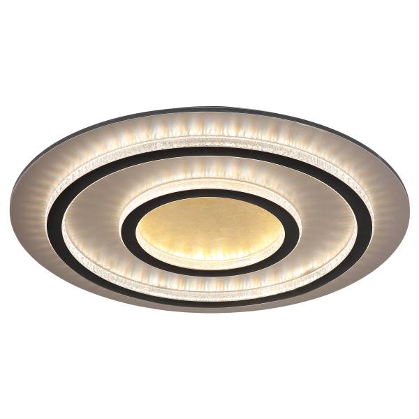 LED-Deckenleuchte Jayden Typ E Remote - Eisen / Acrylglas - 2-flammig - Schwarz / Gold - Durchmesser: 55 cm