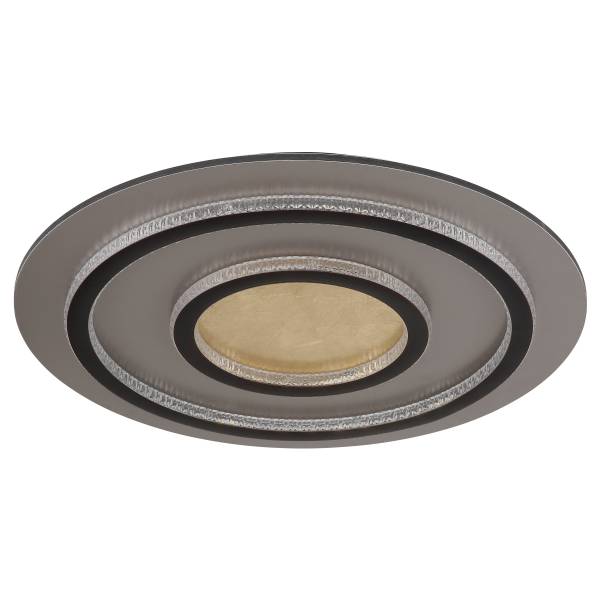 LED-Deckenleuchte Jayden Typ E Remote - Eisen / Acrylglas - 2-flammig - Schwarz / Gold - Durchmesser: 55 cm