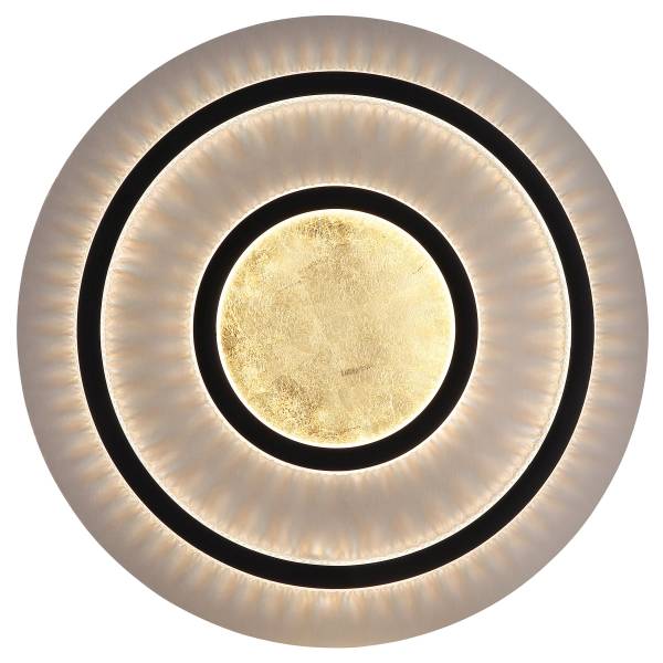 LED-Deckenleuchte Jayden Typ E Remote - Eisen / Acrylglas - 2-flammig - Schwarz / Gold - Durchmesser: 55 cm