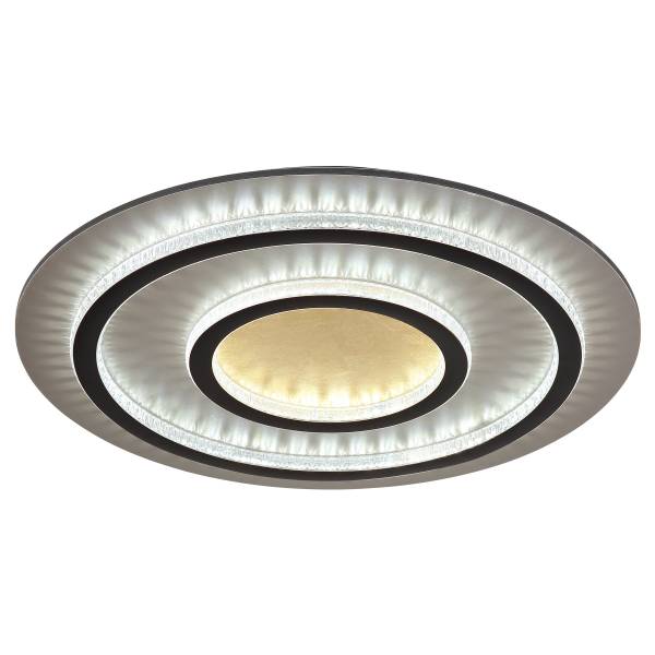 LED-Deckenleuchte Jayden Typ E Remote - Eisen / Acrylglas - 2-flammig - Schwarz / Gold - Durchmesser: 55 cm
