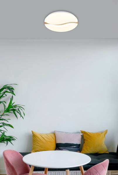 LED-Deckenleuchte Leticia - Eisen / Acrylglas - Weiß - 1-flammig