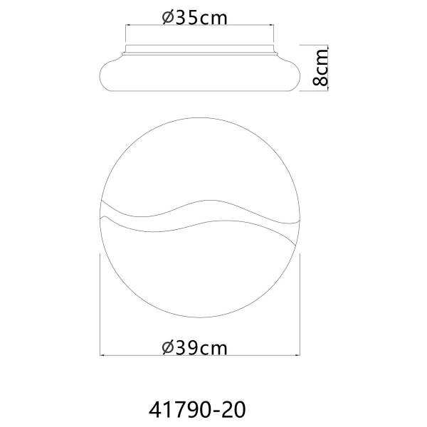 LED-Deckenleuchte Leticia - Eisen / Acrylglas - Weiß - 1-flammig
