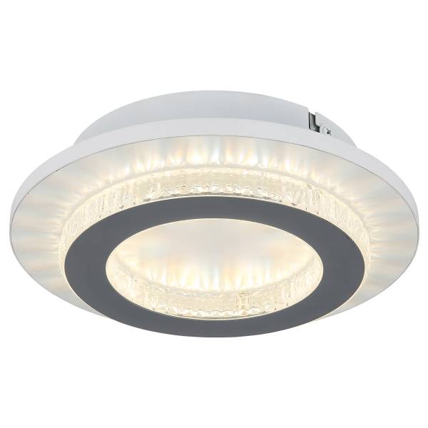 LED-Deckenleuchte Jayden Typ D Rund - Eisen / Acrylglas - 1-flammig - Weiß / Hellgrau