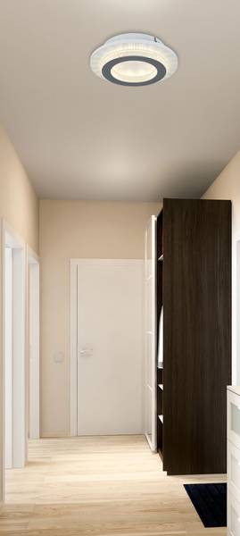 LED-Deckenleuchte Jayden Typ D Rund - Eisen / Acrylglas - 1-flammig - Weiß / Hellgrau