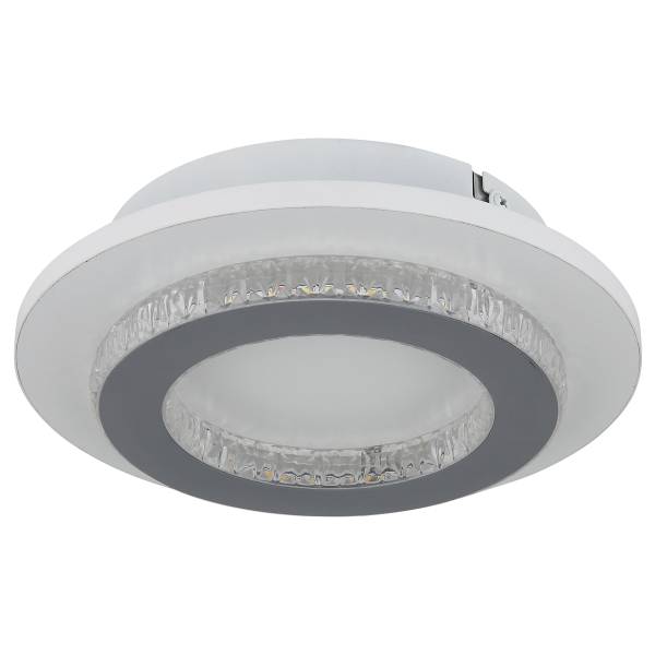 LED-Deckenleuchte Jayden Typ D Rund - Eisen / Acrylglas - 1-flammig - Weiß / Hellgrau