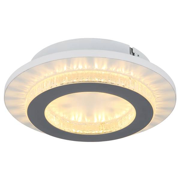 LED-Deckenleuchte Jayden Typ D Rund - Eisen / Acrylglas - 1-flammig - Weiß / Hellgrau