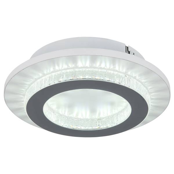 LED-Deckenleuchte Jayden Typ D Rund - Eisen / Acrylglas - 1-flammig - Weiß / Hellgrau