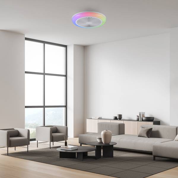 LED-Deckenventilator Brenda - Kunststoff - Weiß - 1-flammig