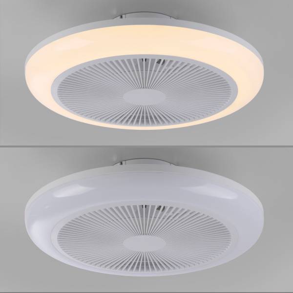 LED-Deckenventilator Brenda - Kunststoff - Weiß - 1-flammig