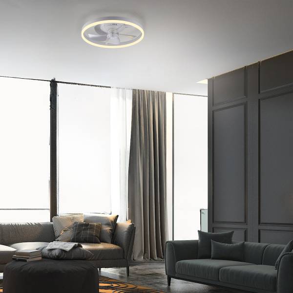 LED-Deckenventilator Rita - Eisen - Weiß - 1-flammig