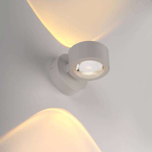 LED-Akku-Wandleuchte Akku-Chia - Klarglas / Kunststoff - 2-flammig - Beige