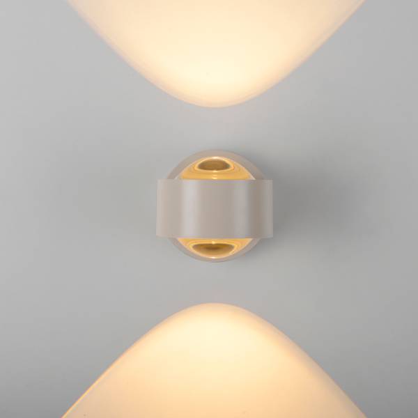 LED-Akku-Wandleuchte Akku-Chia - Klarglas / Kunststoff - 2-flammig - Beige