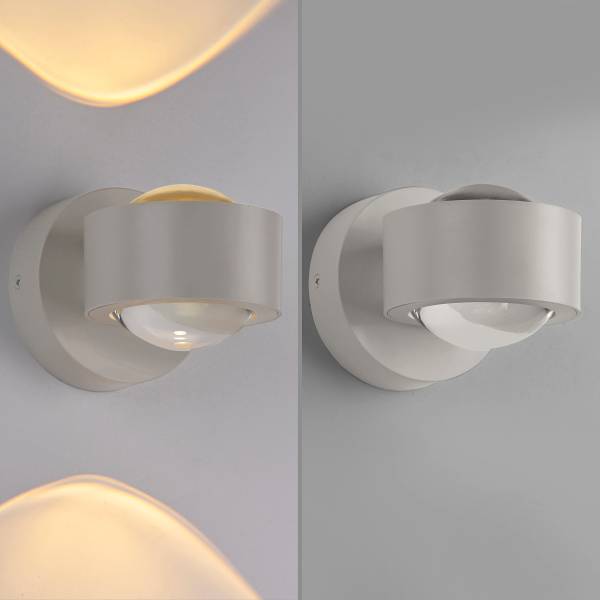 LED-Akku-Wandleuchte Akku-Chia - Klarglas / Kunststoff - 2-flammig - Beige