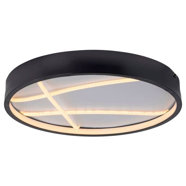 LED-Deckenleuchte Mikado Rund - Eisen - Schwarz / Weiß - 1-flammig