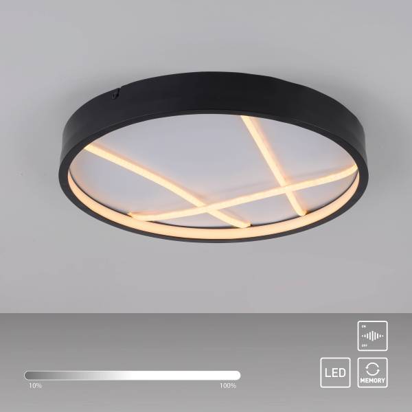 LED-Deckenleuchte Mikado Rund - Eisen - Schwarz / Weiß - 1-flammig