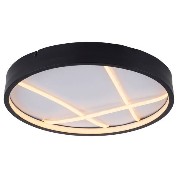 LED-Deckenleuchte Mikado Rund - Eisen - Schwarz / Weiß - 1-flammig