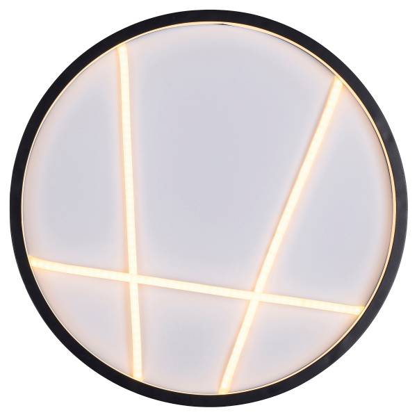 LED-Deckenleuchte Mikado Rund - Eisen - Schwarz / Weiß - 1-flammig