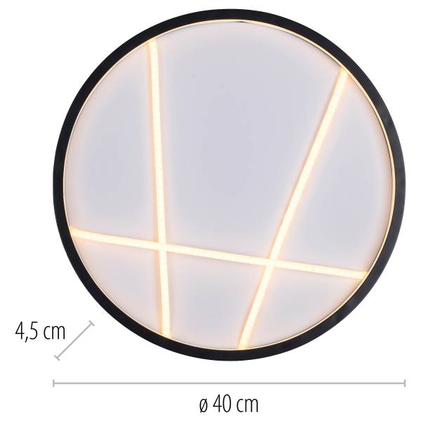 LED-Deckenleuchte Mikado Rund - Eisen - Schwarz / Weiß - 1-flammig