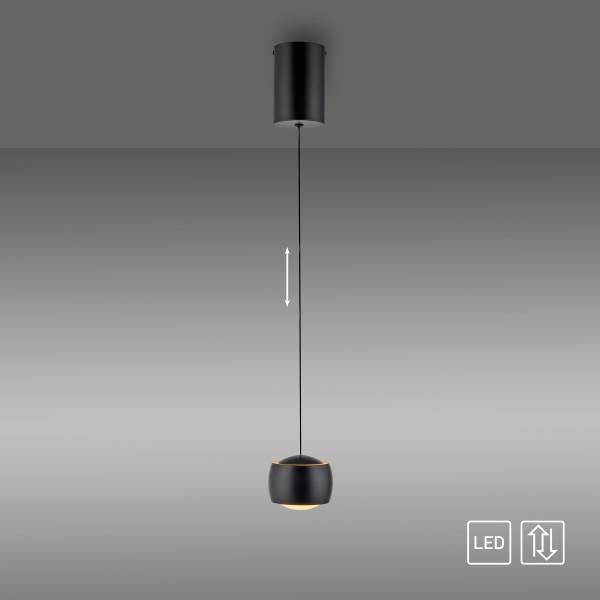 LED-Pendelleuchte Ballini - Eisen -Schwarz - Flammenanzahl: 1
