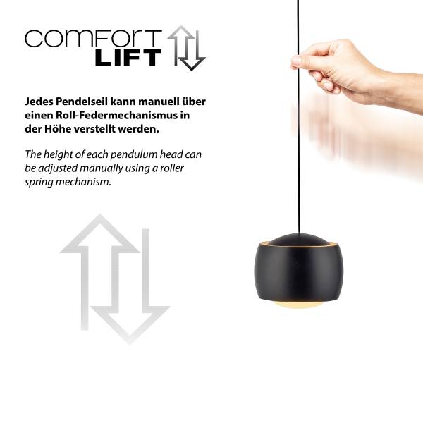 LED-Pendelleuchte Ballini - Eisen -Schwarz - Flammenanzahl: 1