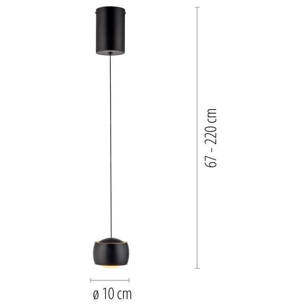 LED-Pendelleuchte Ballini - Eisen -Schwarz - Flammenanzahl: 1