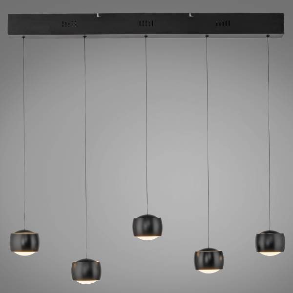 LED-Pendelleuchte Ballini - Eisen -Schwarz - Flammenanzahl: 5